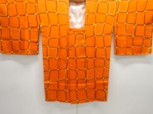 未使用品　格子模様ロング道行コート